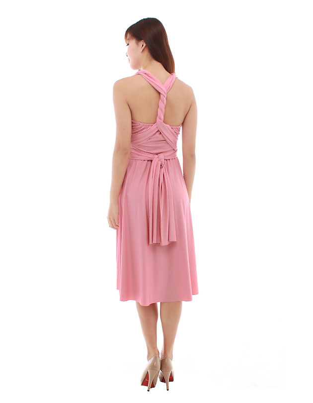 Cherie Convertible Classic Dress in Dusty Pink